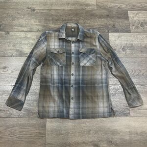 Lost Mischief Plaid Flannel Shirt Brown / Grey Fade Streetwear Men’s Medium